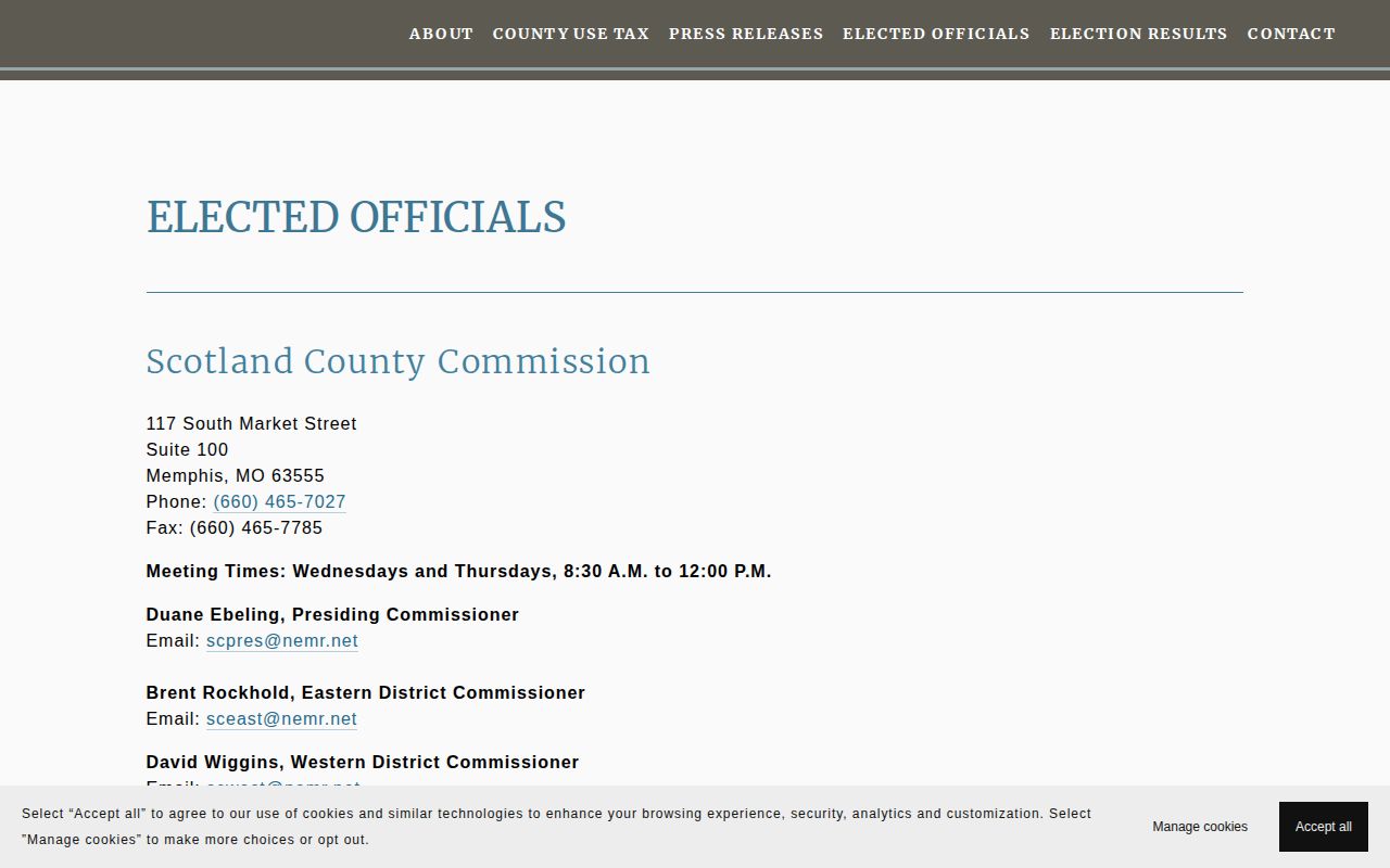 Scotland County sheriff and circuit clerk official contact information