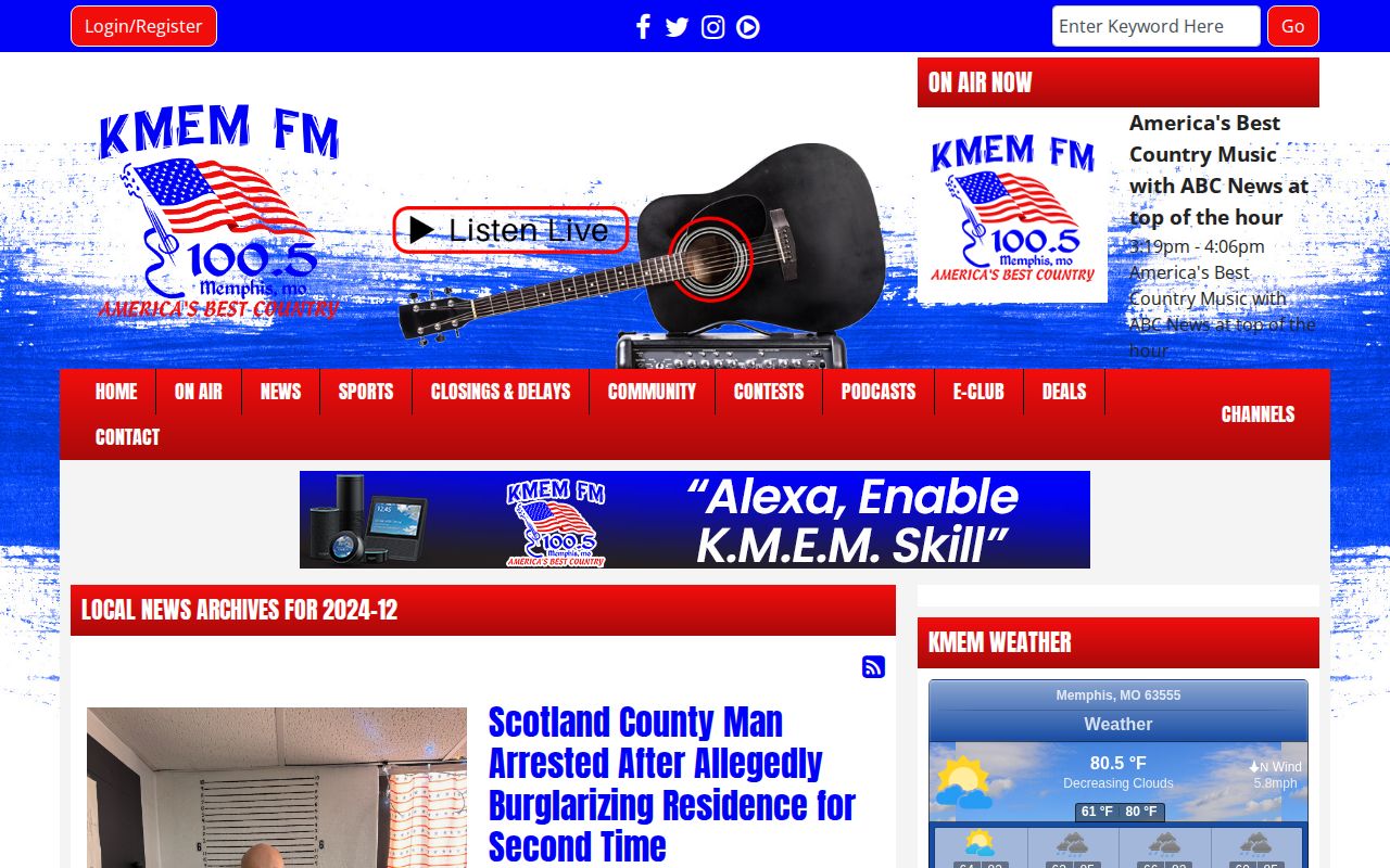 KMEM archive covering Scotland County sheriff and MSHP incidents